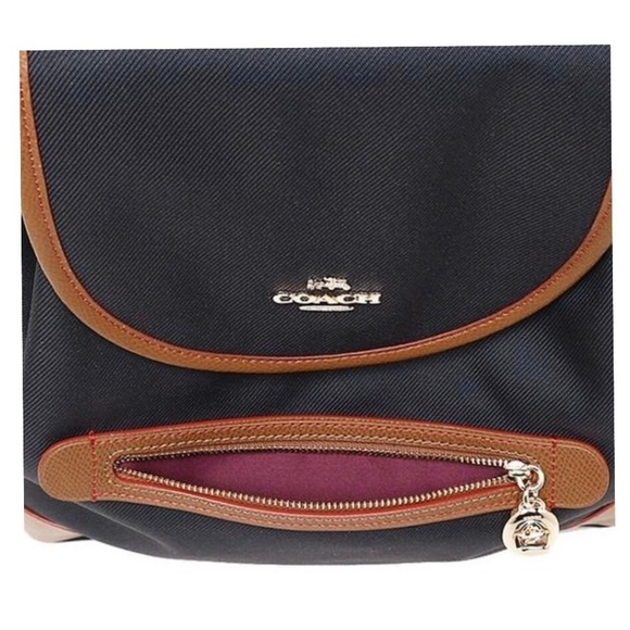 ✖️SOLD✖️Coach Backpack Sawyer Navy with Saddle - Picture 5 of 6